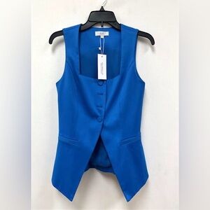 NEW! Square Neck Vest in Blue Size M Classic Sleeveless Workwear Casual